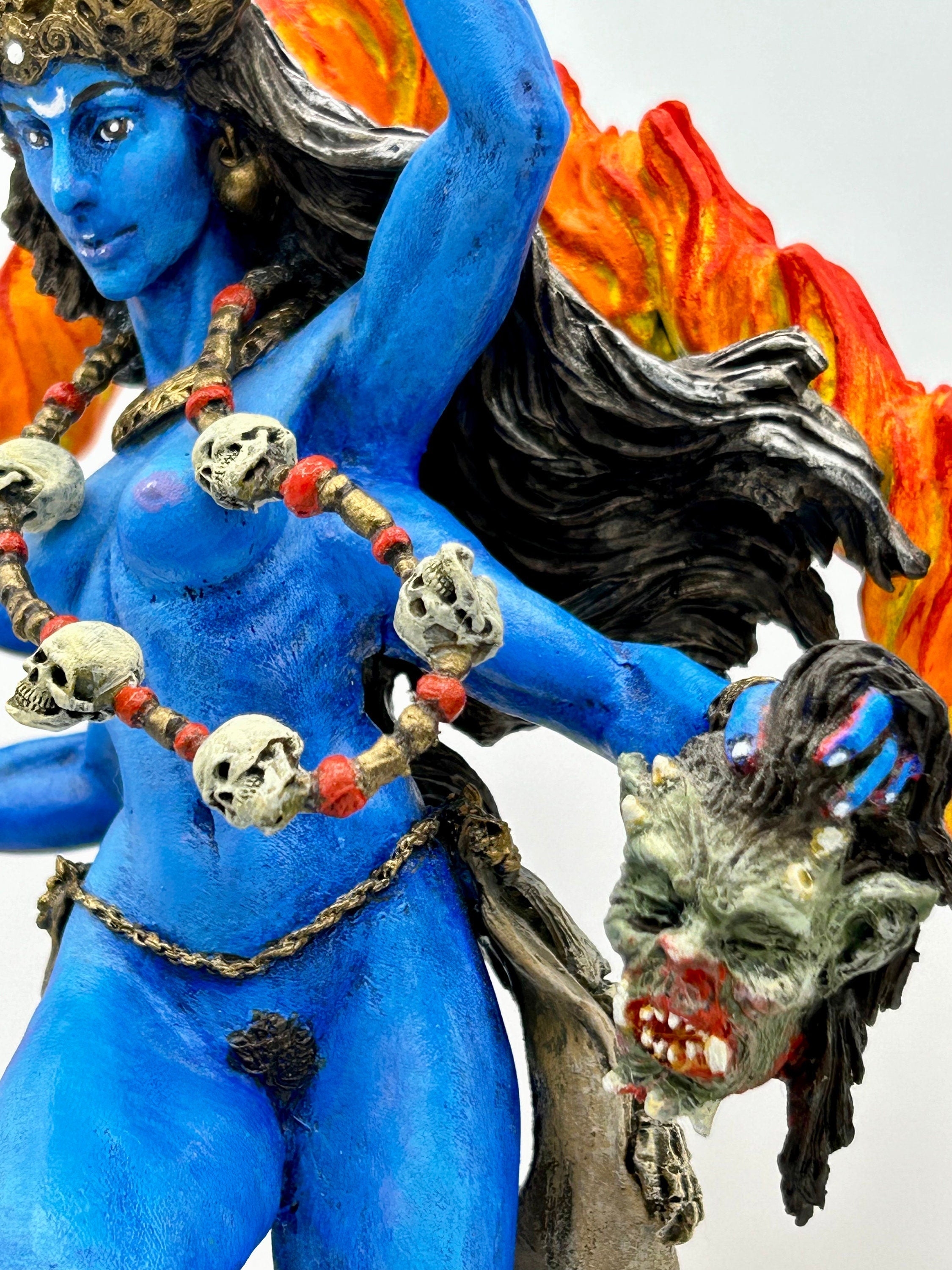 Kali Goddess Statue, Full Color Resin Sculpture |Mythological Figurine |Myths and Legends Hindu Statue |Mythic Altar Statue for Home Decor