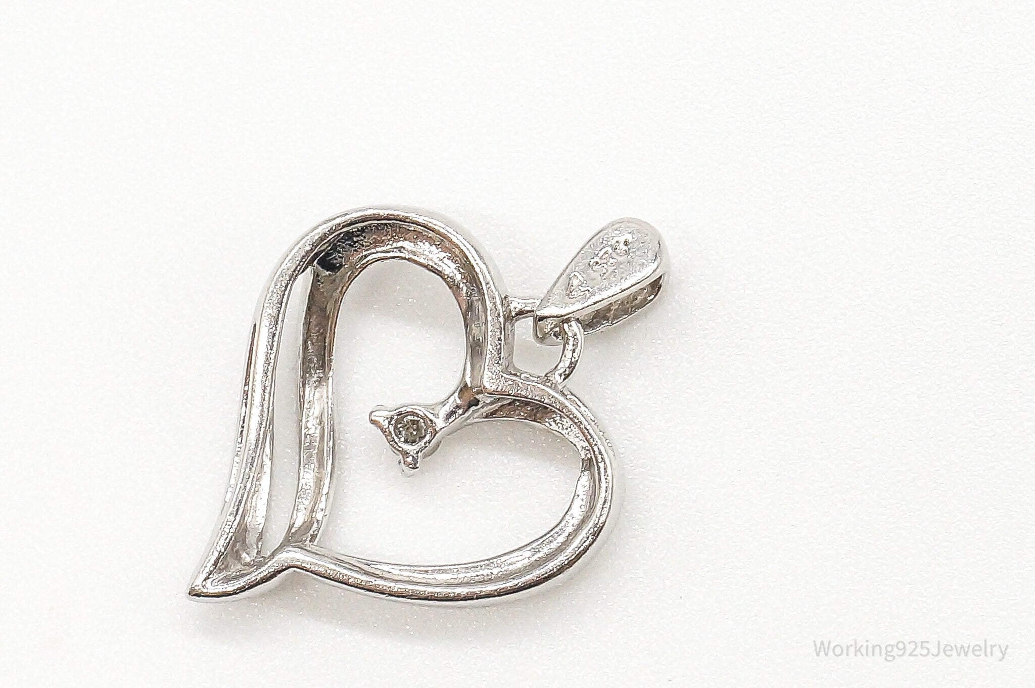 Vintage Diamond Heart Sterling Silver Pendant | Jewelry > Necklaces > Pendants | Wiccan Center