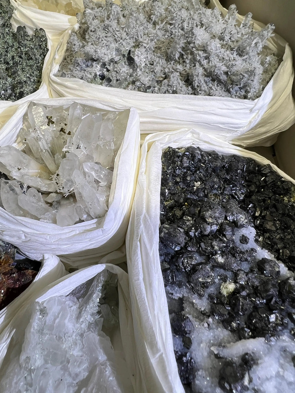 Bolivian Minerals Crystal Mixed Collection (Large 15x10 Inch Flat) Pyrite Sphalerite Galena Quartz Pink Mangano Calcite | Home & Living > Home Decor > Home Accents > Rocks & Geodes | Wiccan Center