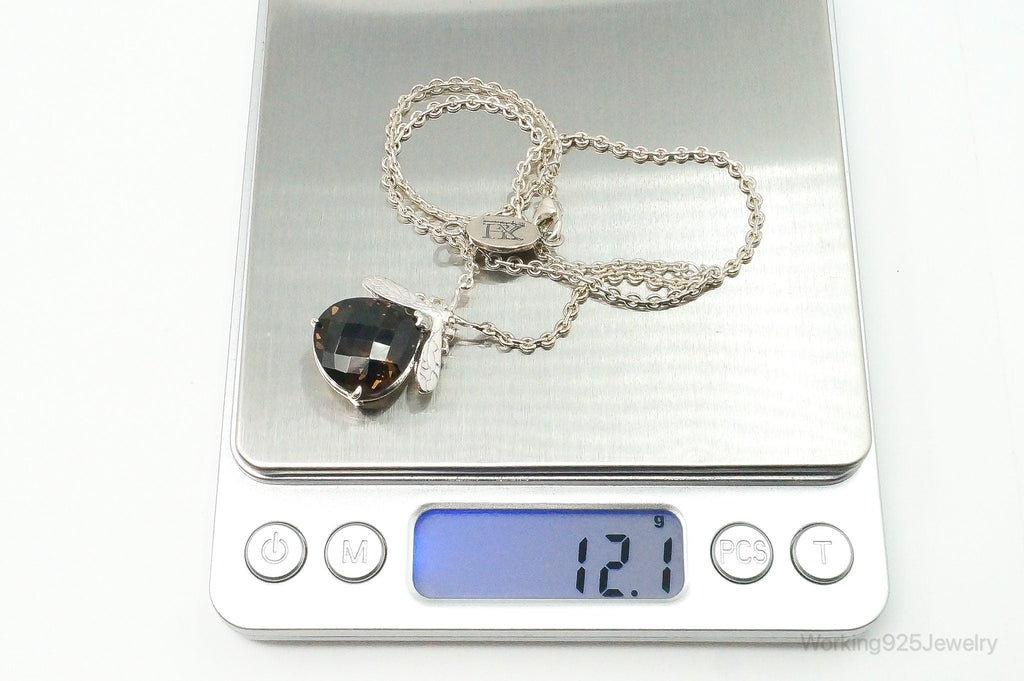 Designer Knight & Hammer Large Smoky Topaz Bee Sterling Silver Necklace | Jewelry > Necklaces > Pendants | Wiccan Center