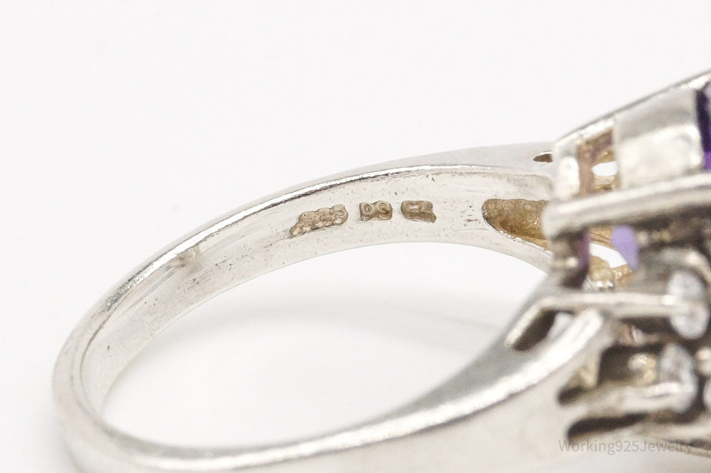 Vintage Purple & White Diamonique Sterling Silver Ring Size 6 | Jewelry > Rings | Wiccan Center