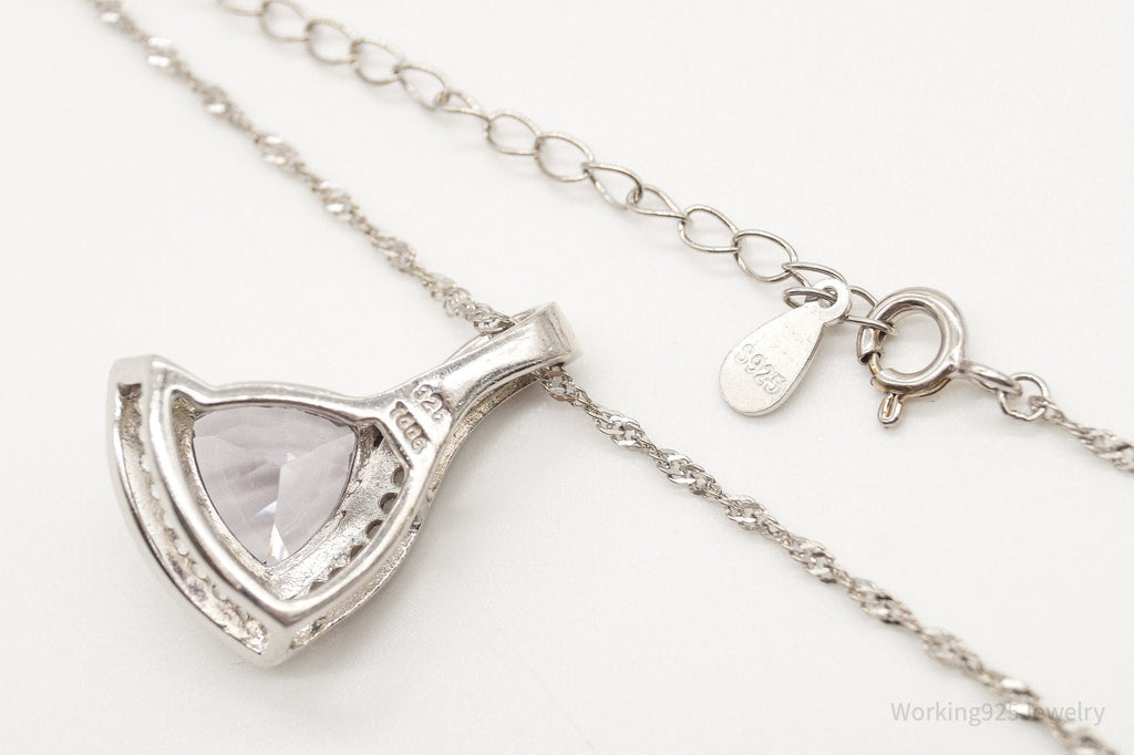 Vintage Designer TGGC Art Deco Cubic Zirconia Sterling Silver Necklace | Jewelry > Necklaces > Pendants | Wiccan Center