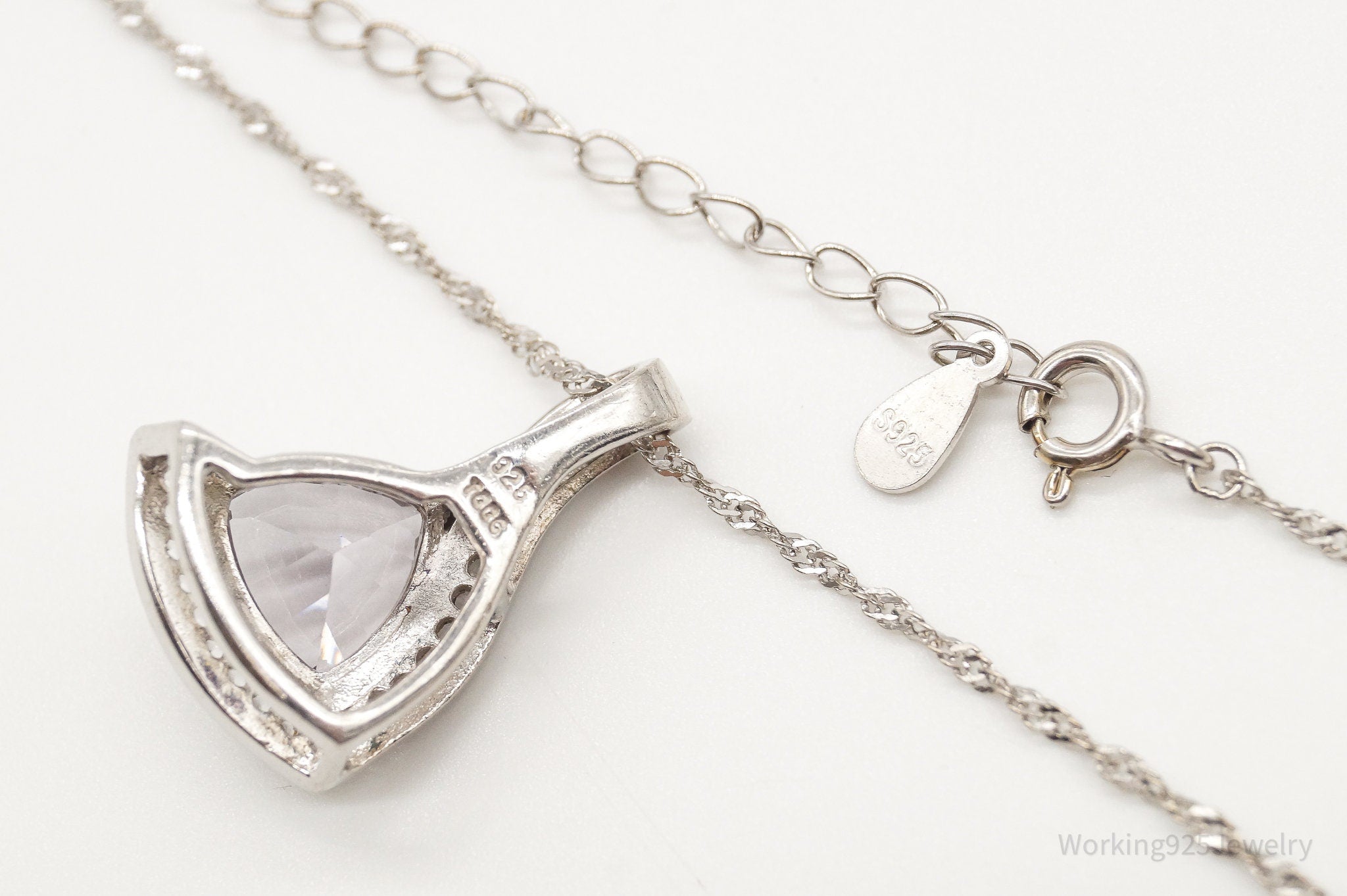 Vintage Designer TGGC Art Deco Cubic Zirconia Sterling Silver Necklace | Jewelry > Necklaces > Pendants | Wiccan Center