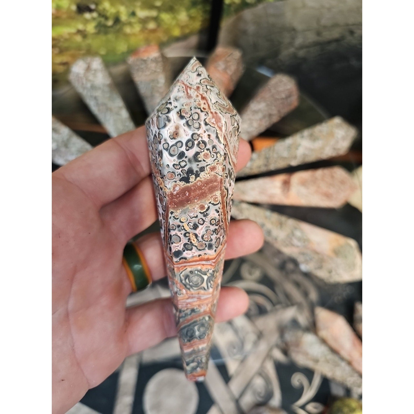 Natural Leopard Skin Jasper Crystal Scepter .30+ Avg 1 Each | Crystal Points & Towers | Wiccan Center