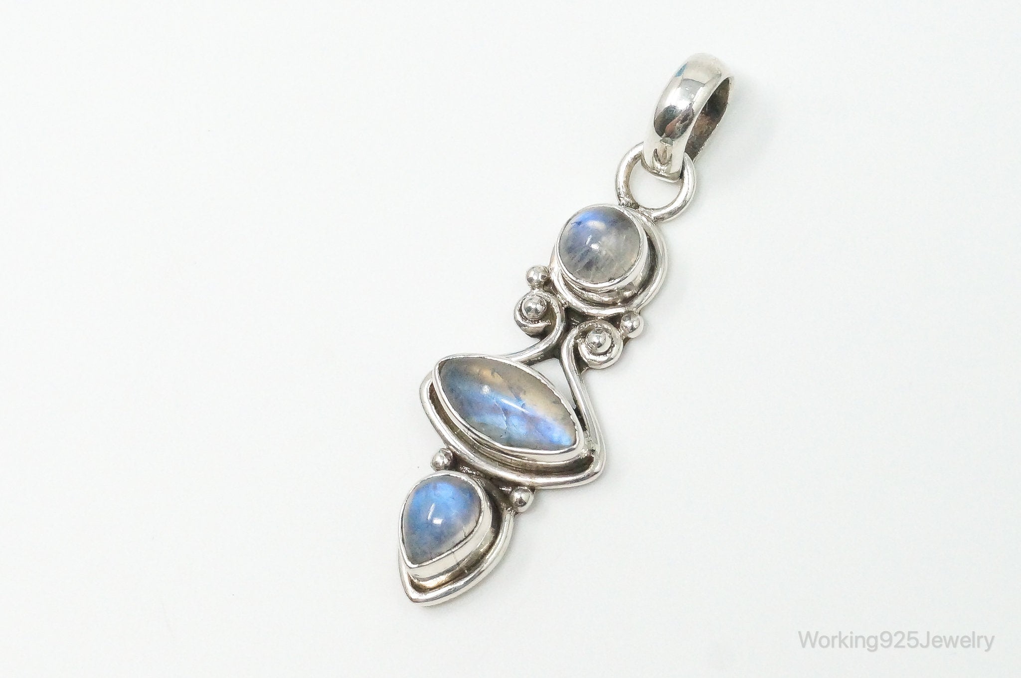Large Vintage Moonstone Sterling Silver Necklace Pendant | Jewelry > Necklaces > Pendants | Wiccan Center