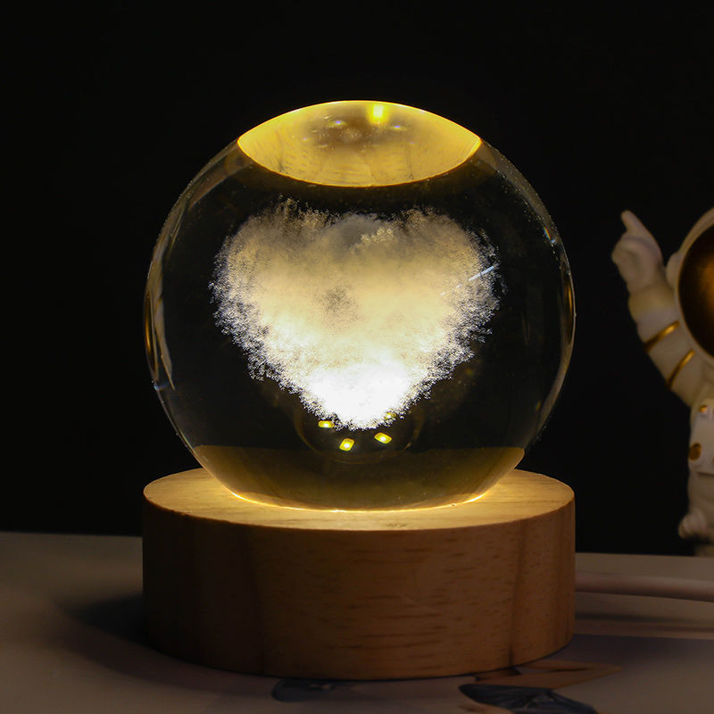 Luminous Starry Sky And Planets Moon Moon Crystal Ball Small Night Lamp Projection Ambience Light Creative Gift New Strange Gift | 0 | Wiccan Center
