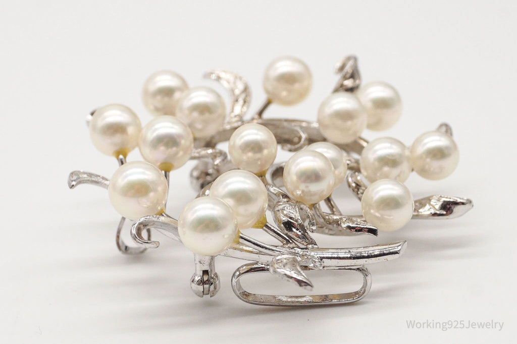Large Antique Pearl Sterling Silver Brooch Pin | Jewelry > Brooches, Pins & Clips | Wiccan Center
