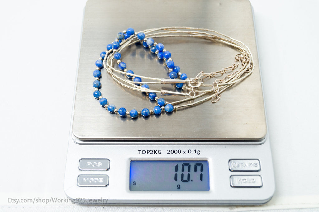 Vtg Designer Carolyn Pollack Relios Lapis Lazuli Bead Sterling Silver Necklace | Jewelry > Necklaces | Wiccan Center