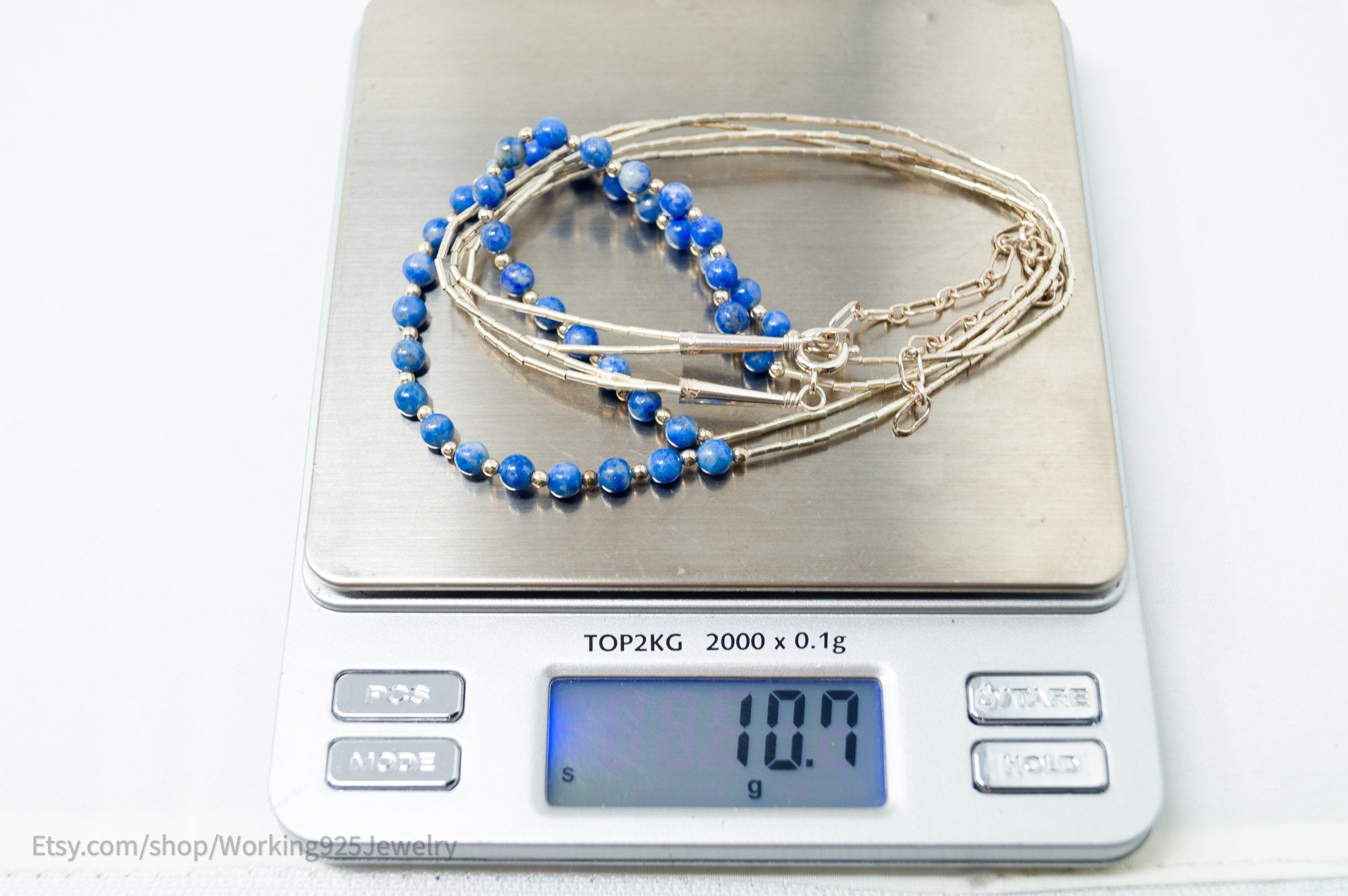 Vtg Designer Carolyn Pollack Relios Lapis Lazuli Bead Sterling Silver Necklace | Jewelry > Necklaces | Wiccan Center
