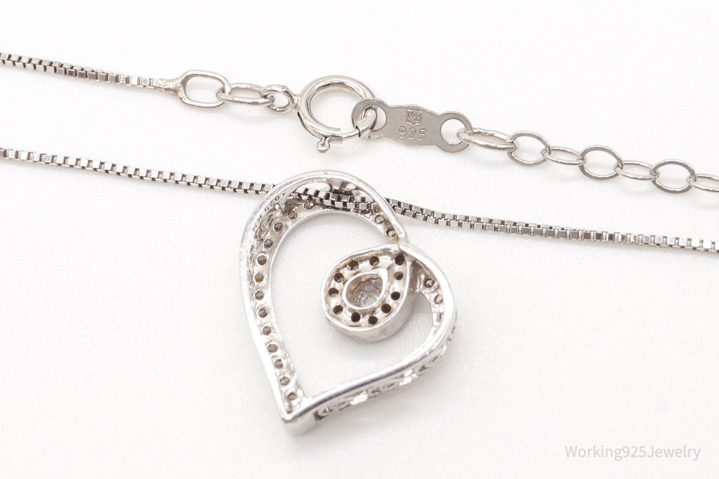 Vintage Diamond Heart Sterling Silver Necklace | Jewelry > Necklaces > Pendants | Wiccan Center