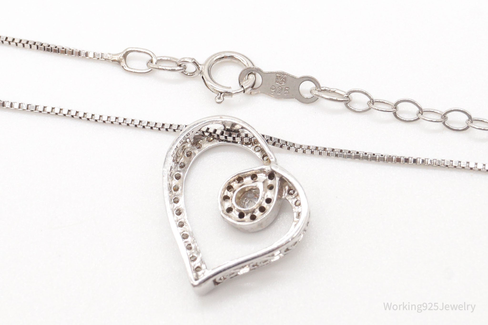 Vintage Diamond Heart Sterling Silver Necklace | Jewelry > Necklaces > Pendants | Wiccan Center
