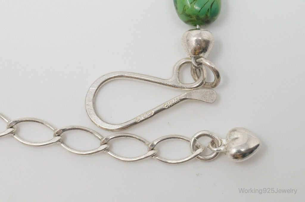 Desert Rose Trading Co Mojave Green Turquoise Sterling Silver Beaded Necklace | Jewelry > Necklaces > Pendants | Wiccan Center