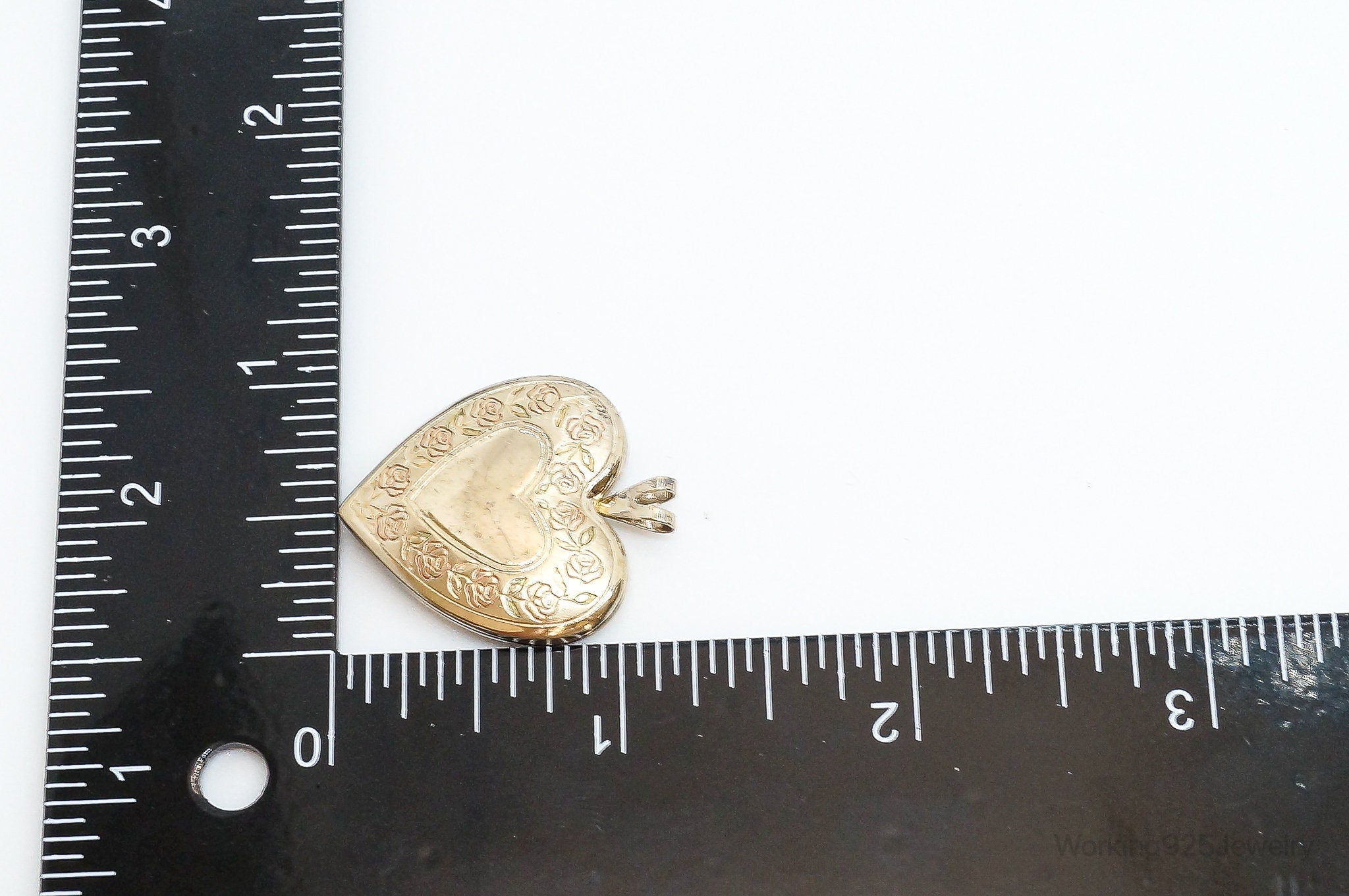 Antique GF Rose Etched Sterling Silver Heart Picture Locket Pendant | Jewelry > Necklaces > Pendants | Wiccan Center