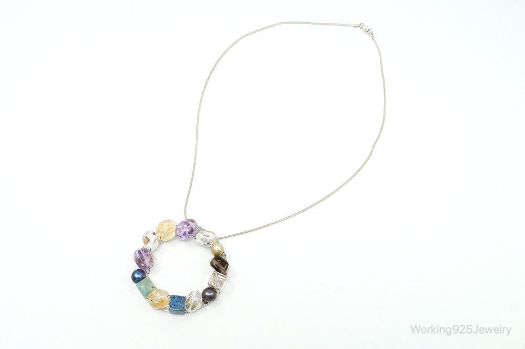 Rare Tracey Mayer Multi Gem Modernist Style Sterling Silver Necklace | Jewelry > Necklaces > Pendants | Wiccan Center
