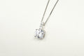 Lovely Large Simulated Diamond Sweetheart Necklace Sterling Silver 16" | Jewelry > Necklaces > Pendants | Wiccan Center