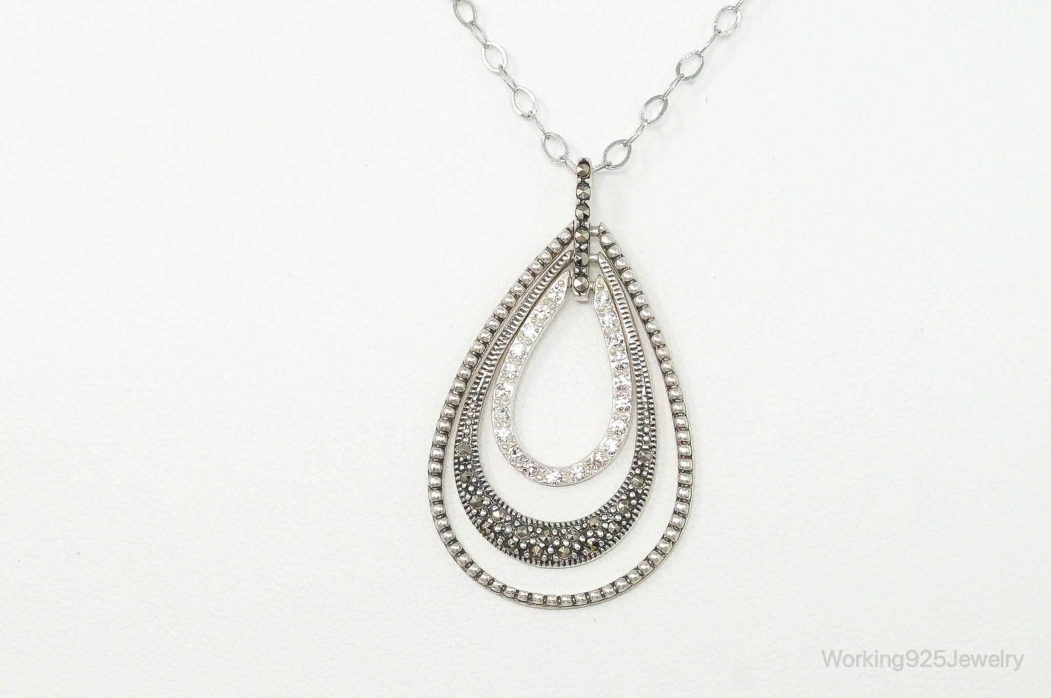 Designer Judith Jack Cubic Zirconia Marcasite Sterling Silver Necklace | Jewelry > Necklaces > Pendants | Wiccan Center