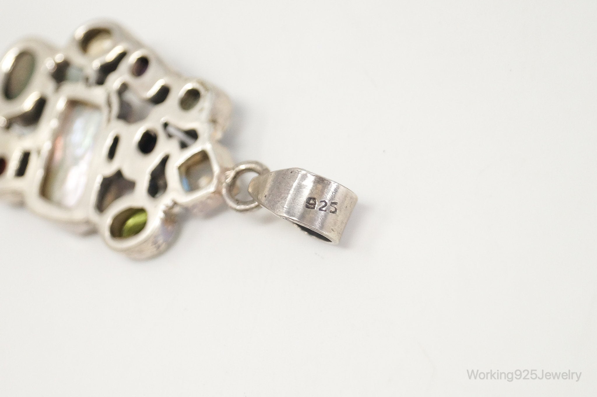 Vintage Multi Gem Sterling Silver Necklace Pendant | Jewelry > Necklaces > Pendants | Wiccan Center