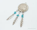 Vintage Native American Made Buffalo Nickel Turquoise Sterling Silver Pendant | Jewelry > Necklaces > Pendants | Wiccan Center