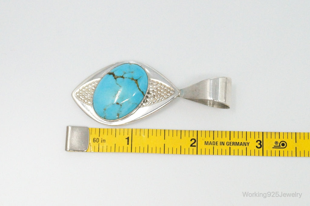 Vintage Desert Rose Trading Co Large Turquoise Sterling Silver Pendant | Jewelry > Necklaces > Pendants | Wiccan Center