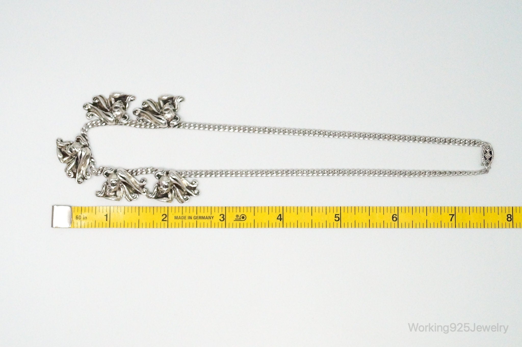 Vintage Ladies Flowing Hair Modernist Sterling Silver Chain Necklace | Jewelry > Necklaces > Pendants | Wiccan Center