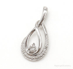 Vintage Designer 4 Diamond Sterling Silver Pendant | Jewelry > Necklaces > Pendants | Wiccan Center