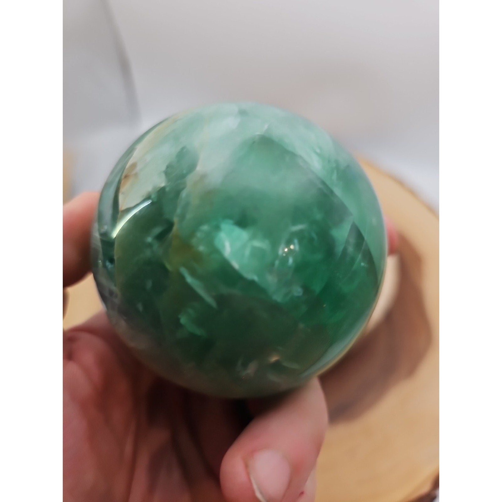 1.59lb Natural Rainbow Fluorite Quartz Crystal Sphere Ball Polished | Crystal Spheres & Eggs | Wiccan Center