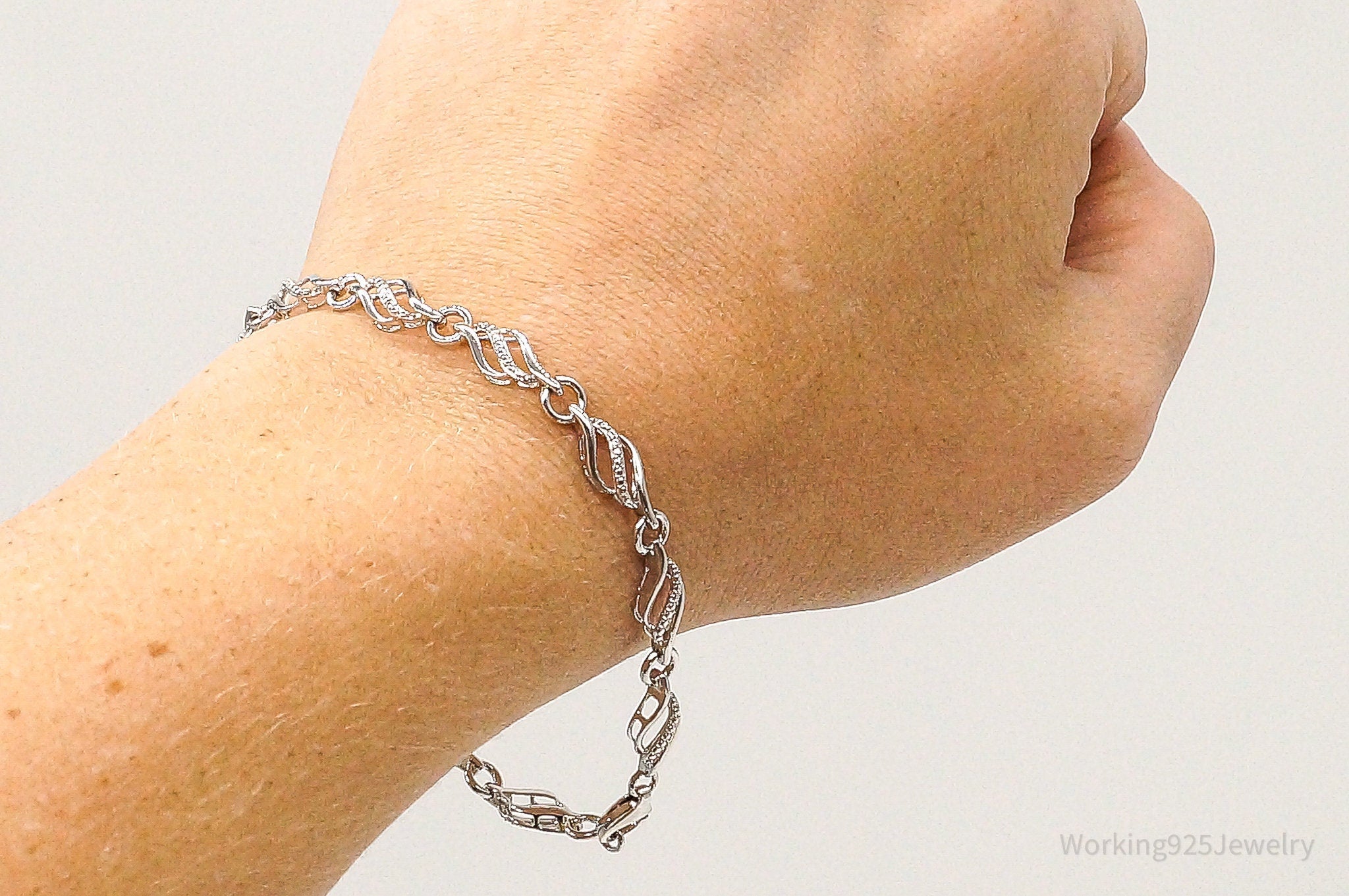 Designer JWBR Single Diamond Linked Sterling Silver Bracelet | Jewelry > Bracelets | Wiccan Center