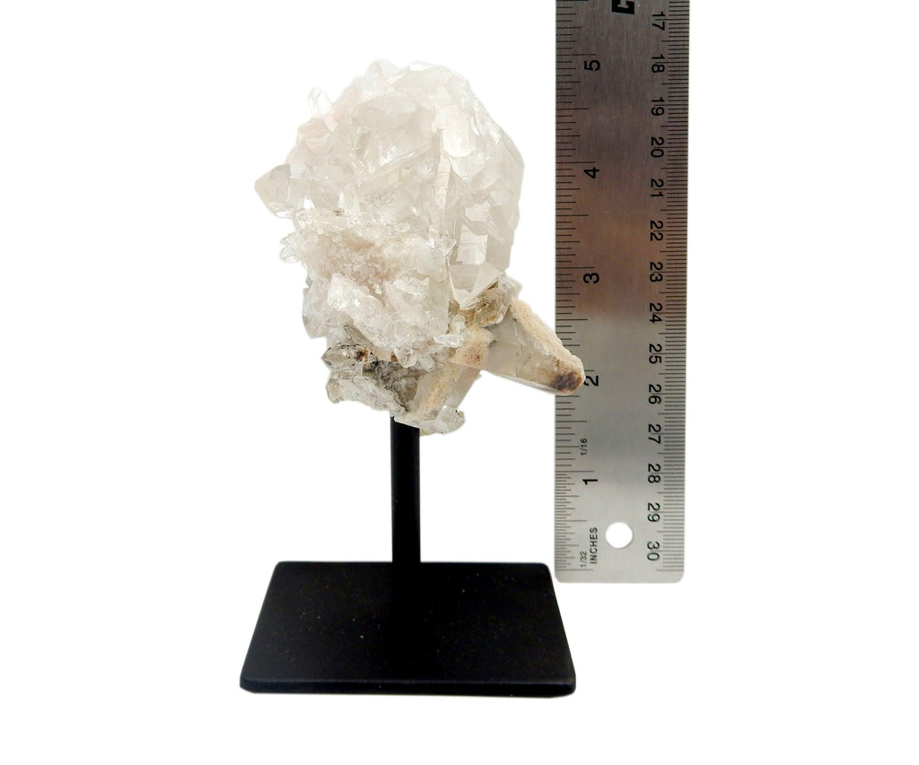 Crystal Quartz Cluster on Metal Stand