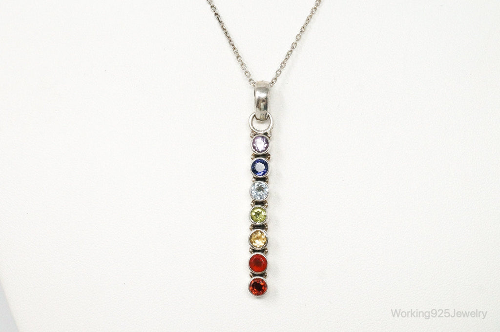 Vintage Multi Gemstone Sterling Silver Necklace | Jewelry > Necklaces > Pendants | Wiccan Center