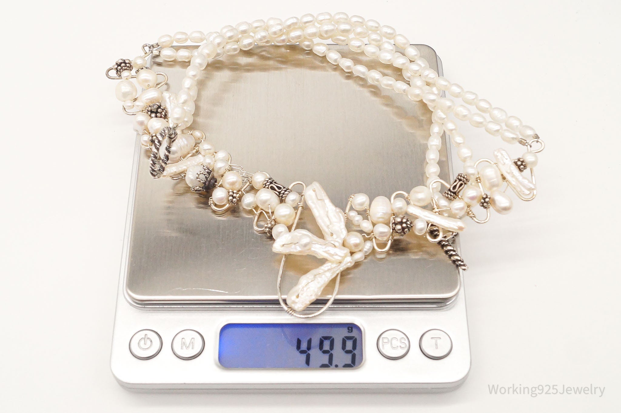 Vintage Pearls Beads Filigree Sterling Silver Necklace | Jewelry > Necklaces > Pendants | Wiccan Center