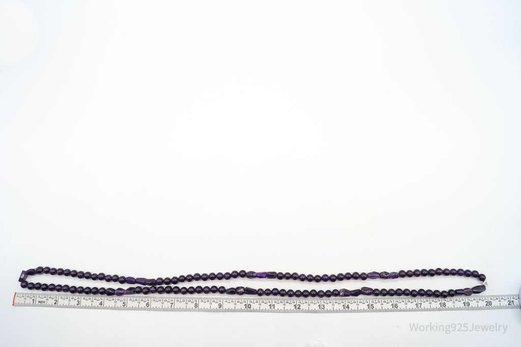 Vintage Desert Rose Trading Amethyst Bead Sterling Silver Necklace 40" | Jewelry > Necklaces > Pendants | Wiccan Center