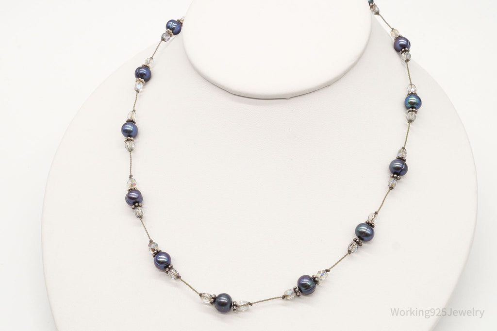 Vintage Tahitian Pearl & Glass Bead Sterling Silver String Necklace | Jewelry > Necklaces > Pendants | Wiccan Center