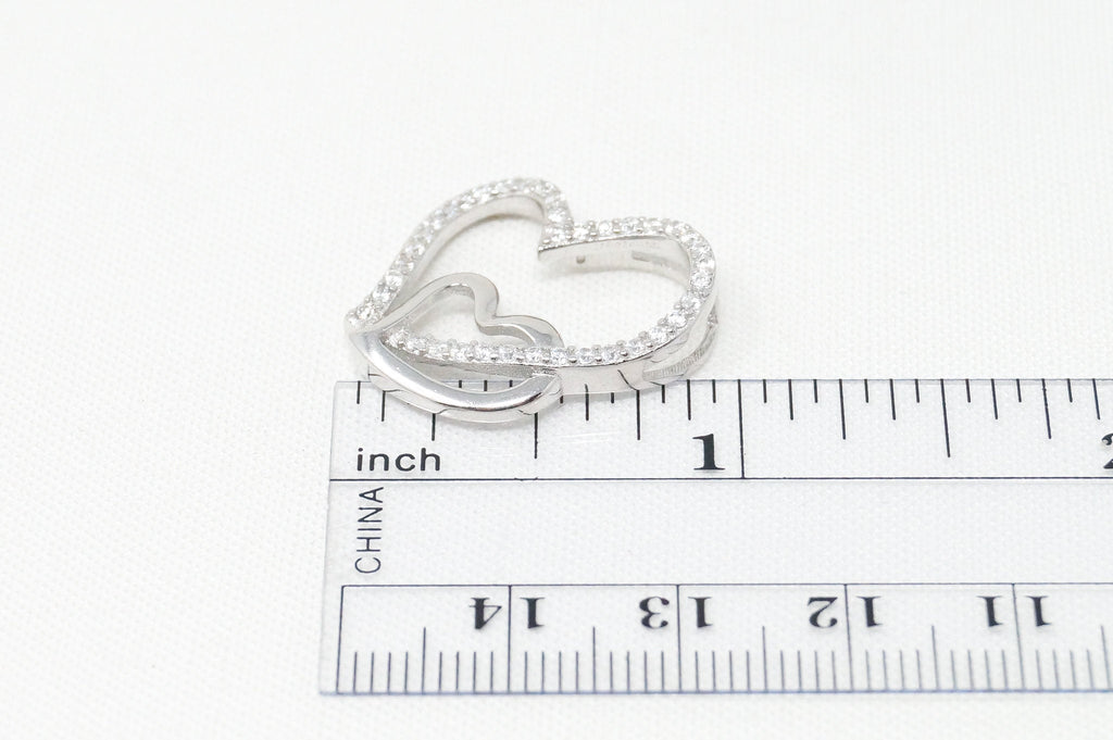 Vintage Open Hearts Collection CZ Sterling Silver Necklace Pendant | Jewelry > Necklaces > Pendants | Wiccan Center