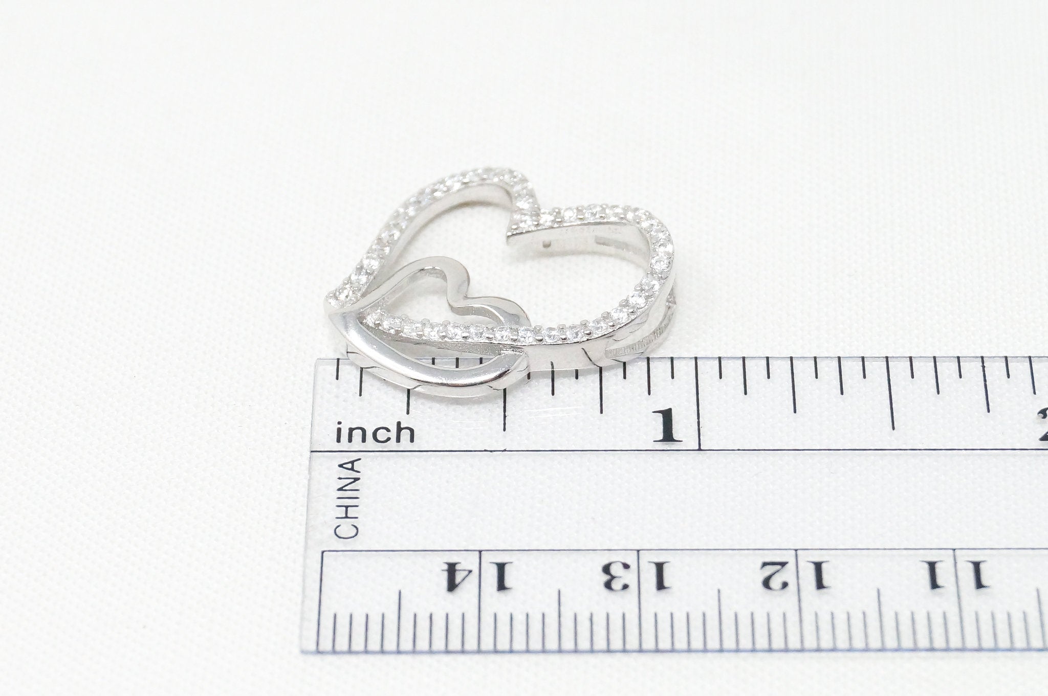 Vintage Open Hearts Collection CZ Sterling Silver Necklace Pendant | Jewelry > Necklaces > Pendants | Wiccan Center