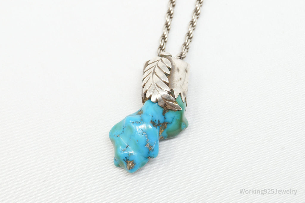 Vintage Handmade Native American Turquoise Sterling Silver Necklace Pendant | Jewelry > Necklaces > Pendants | Wiccan Center