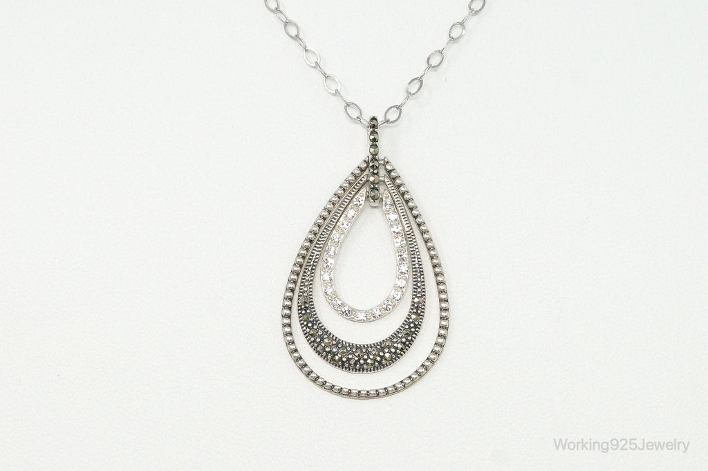 Designer Judith Jack Cubic Zirconia Marcasite Sterling Silver Necklace | Jewelry > Necklaces > Pendants | Wiccan Center
