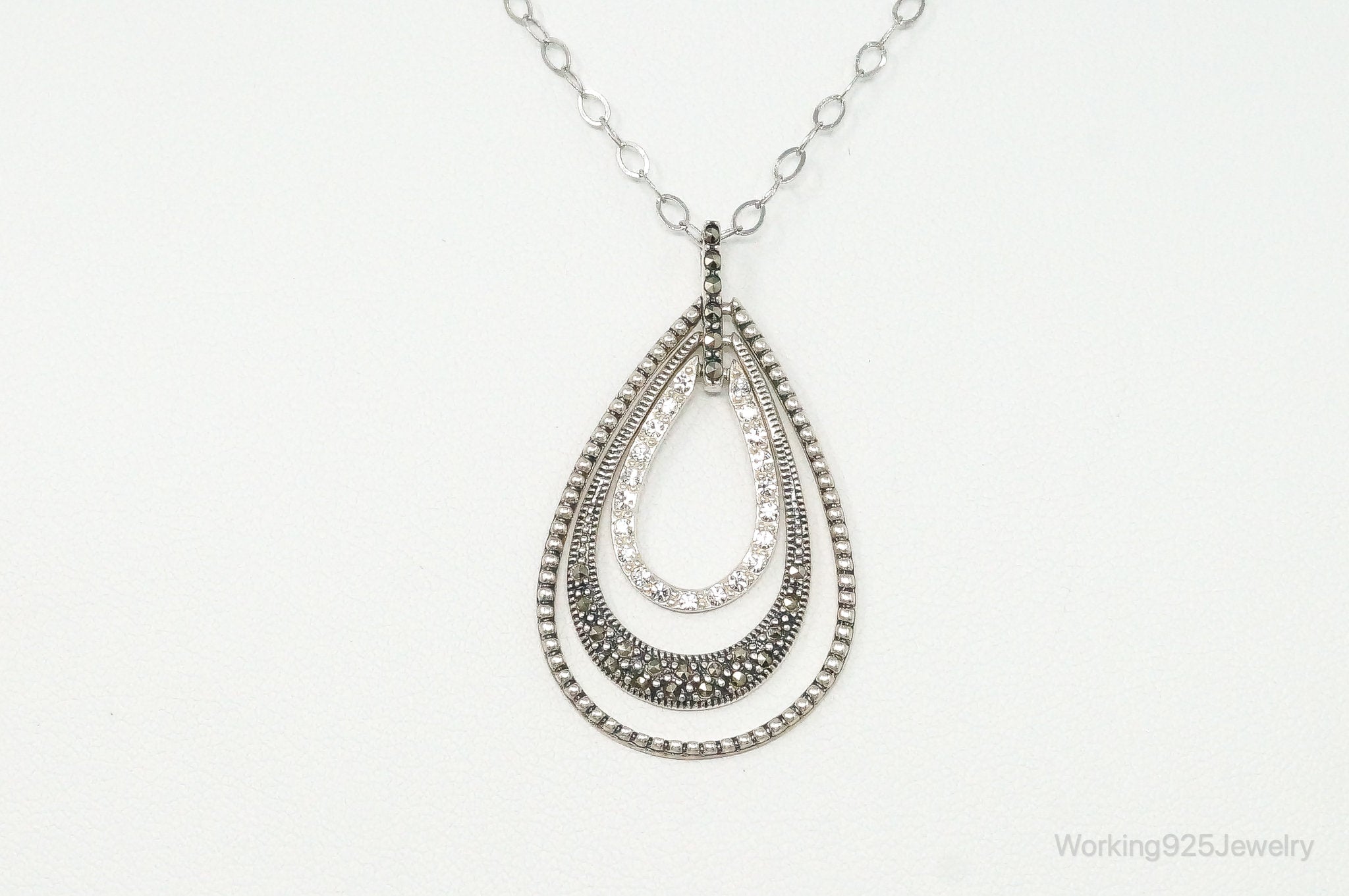 Designer Judith Jack Cubic Zirconia Marcasite Sterling Silver Necklace | Jewelry > Necklaces > Pendants | Wiccan Center