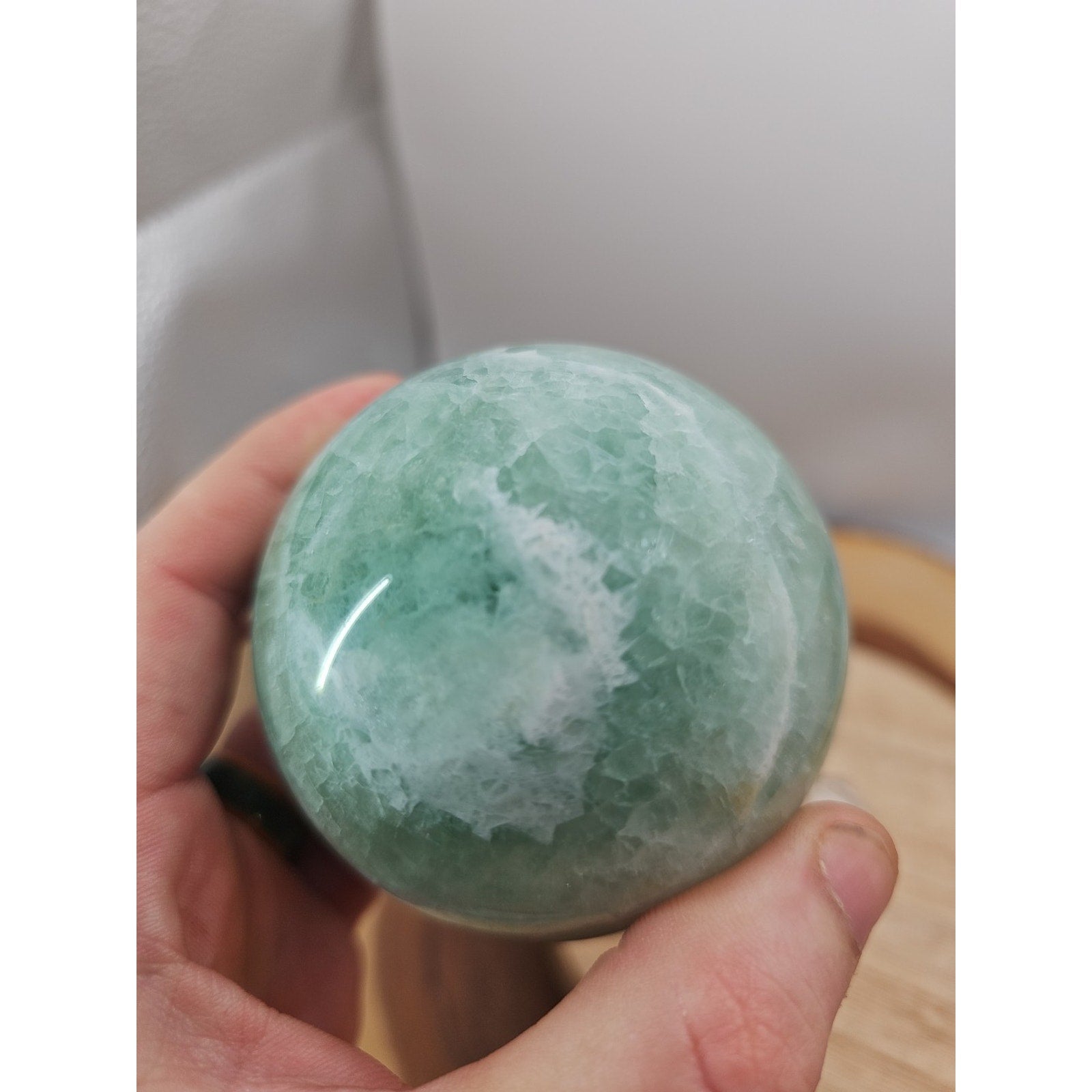 1.43lb Natural Rainbow Fluorite Quartz Crystal Sphere Ball Polished | Crystal Spheres & Eggs | Wiccan Center