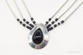 Vintage Native American Black Onyx Beaded Sterling Silver Necklace | Jewelry > Necklaces > Pendants | Wiccan Center