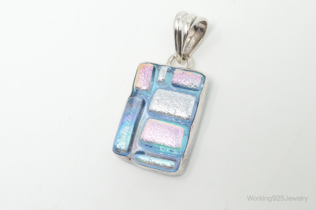 Vintage Large Art Glass 900 Silver Necklace Pendant | Jewelry > Necklaces > Pendants | Wiccan Center