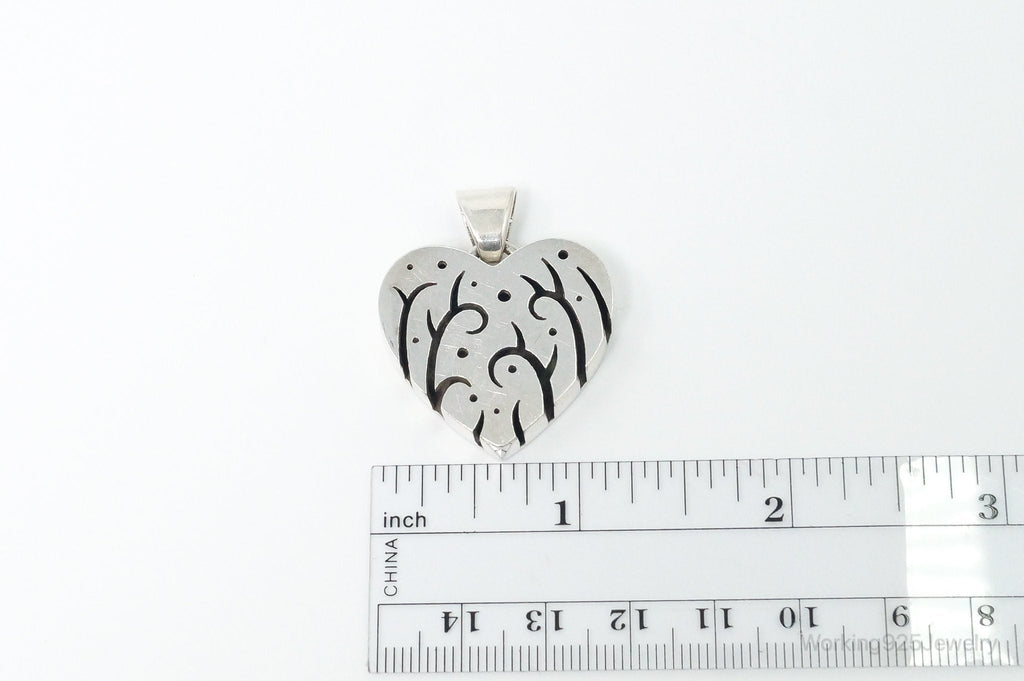 Vintage Designer Heart Trees & Stars Sterling Silver Pendant | Jewelry > Necklaces > Pendants | Wiccan Center