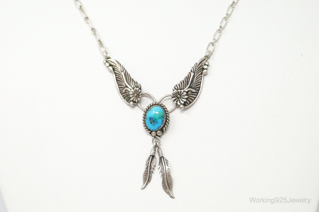 Vintage Native American Unsigned Turquoise Sterling Silver Necklace | Jewelry > Necklaces > Pendants | Wiccan Center