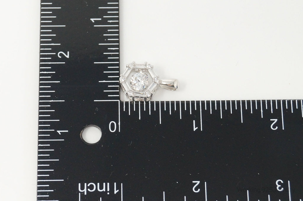 Vintage Art Deco Cubic Zirconia Sterling Silver Necklace Pendant | Jewelry > Necklaces > Pendants | Wiccan Center