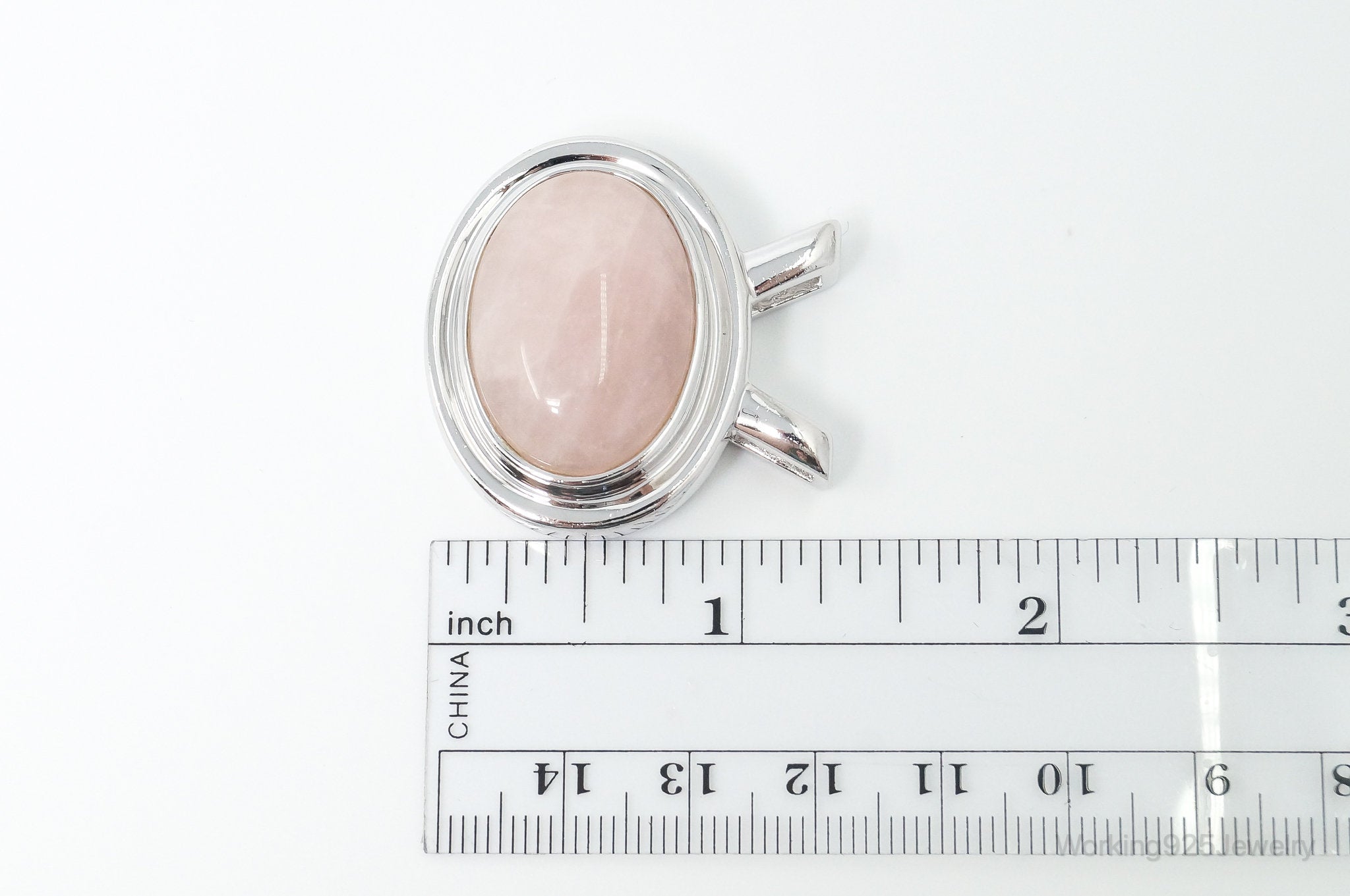 Large Vintage Designer Rose Quartz Sterling Silver Necklace Pendant | Jewelry > Necklaces > Pendants | Wiccan Center