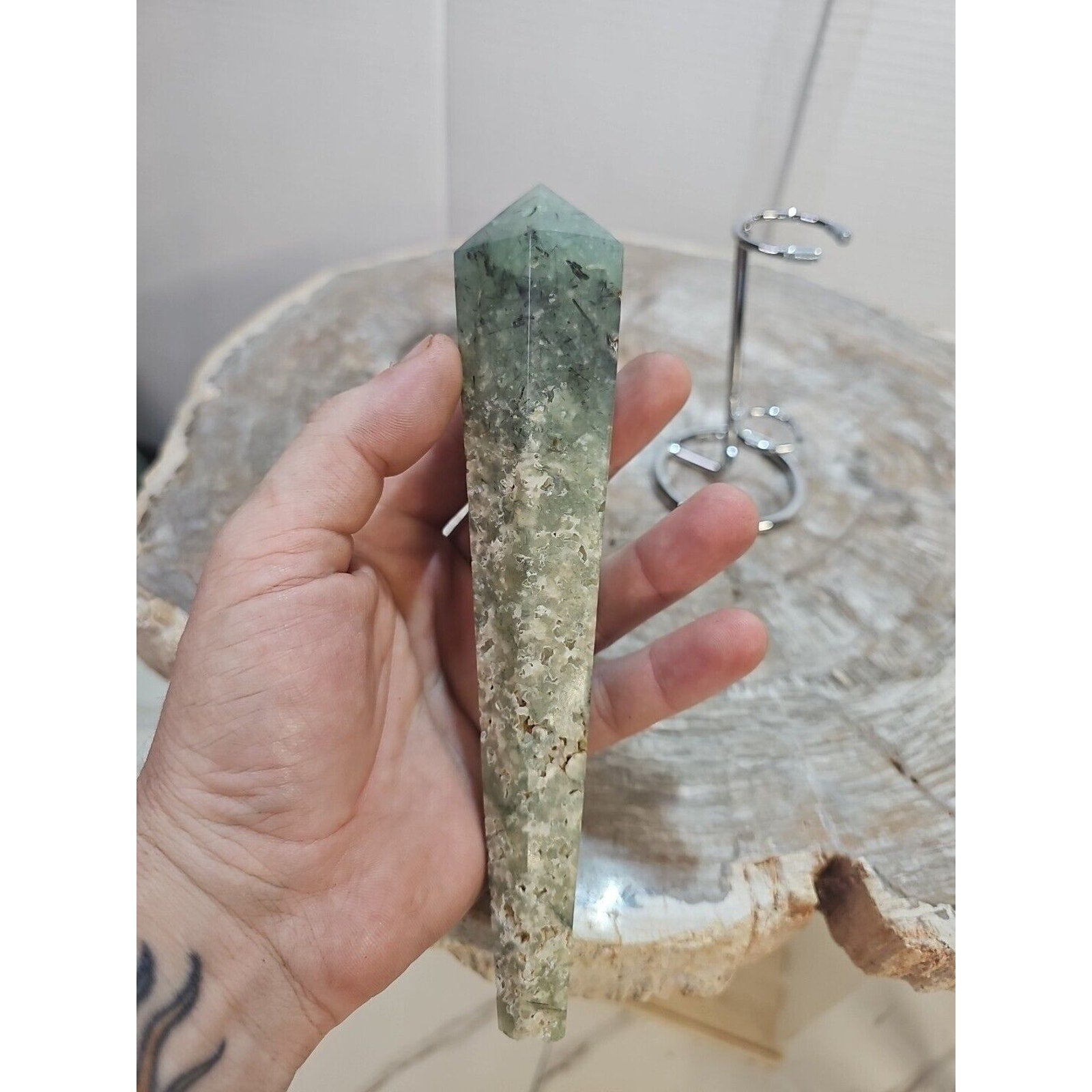 Grape Agate Scepter Crystal with Stand — 294g Collector Display Piece | CrystalCloud Company | Crystal Points & Towers | Wiccan Center