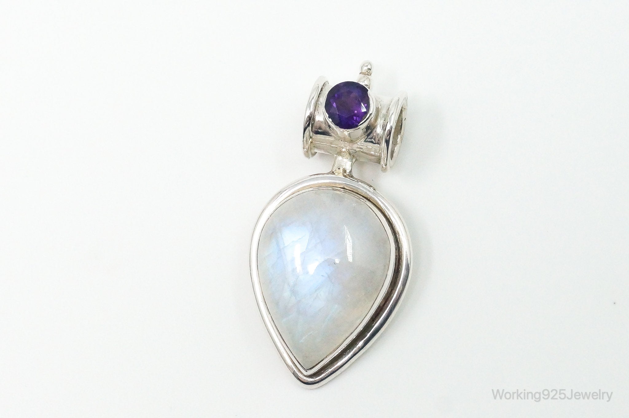 Large Vintage Supreme Jewelers Amethyst Moonstone Sterling Silver Pendant | Jewelry > Necklaces > Pendants | Wiccan Center