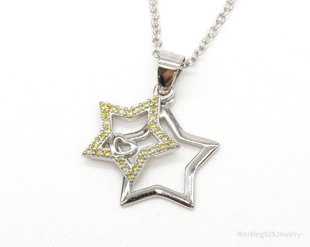 Designer Ryze Cubic Zirconia Stars Sterling Silver Necklace | Jewelry > Necklaces > Pendants | Wiccan Center
