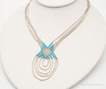 Vintage Native American Blue Turquoise Bead Sterling Silver Necklace | Jewelry > Necklaces | Wiccan Center
