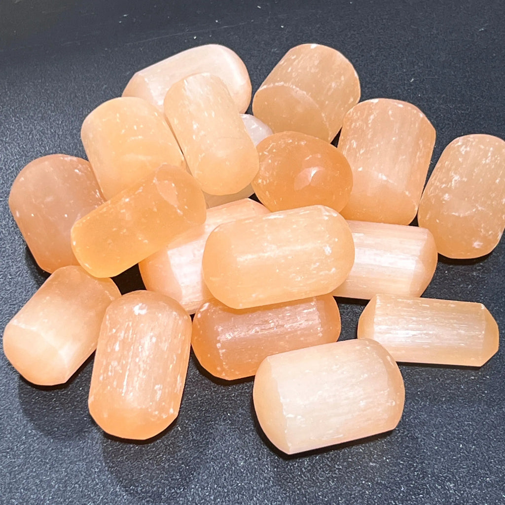Orange Red Selenite Crystal Tumbled Stones (By The Piece Or Pound) Wholesale | Home & Living > Home Decor > Home Accents > Rocks & Geodes | Wiccan Center