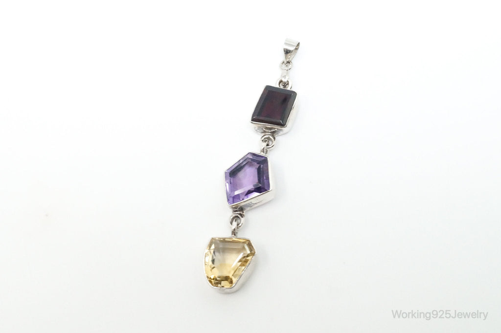 Vintage Multi Gem Sterling Silver Necklace Pendant | Jewelry > Necklaces > Pendants | Wiccan Center